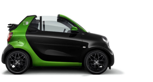 Fortwo електричний кабріолет збоку