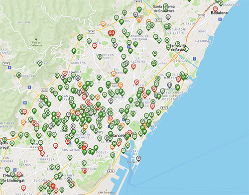 mapa-postes-electricos-barcelona-vehículos